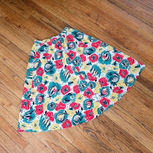 1950s Colorful Fish Novelty Print Skirt