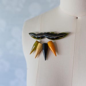 Large 1940s Bakelite Leaf And Bauble Brooch