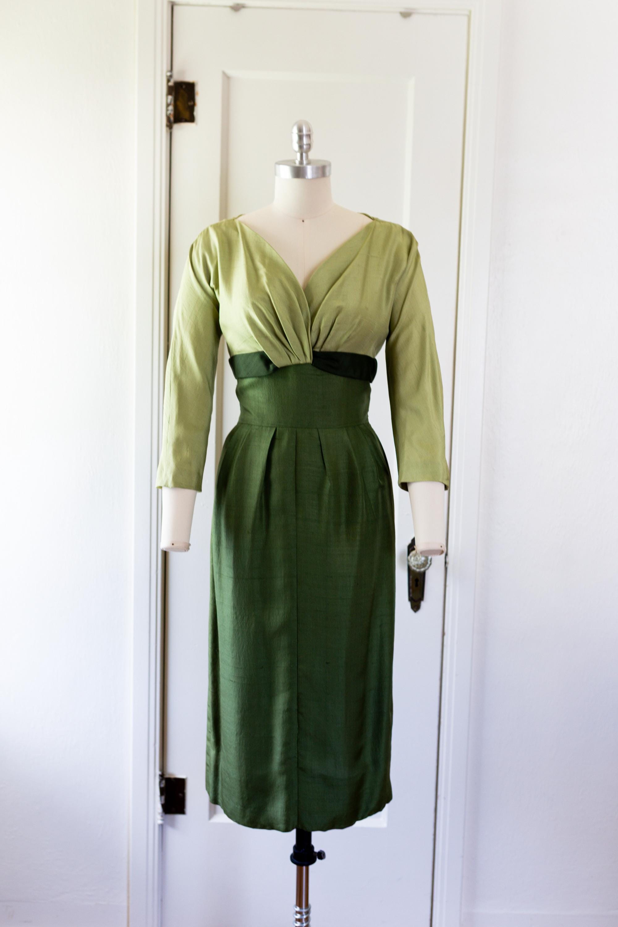 Green Pencil Dress - Etsy