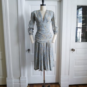 1940s Framed Painting Novelty Print Dress