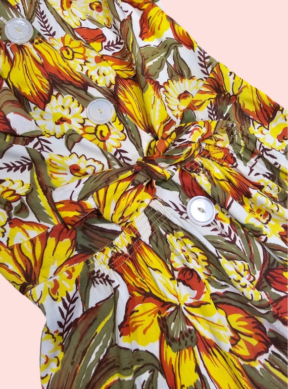 1940s Rayon Jersey Floral Dress - image 3