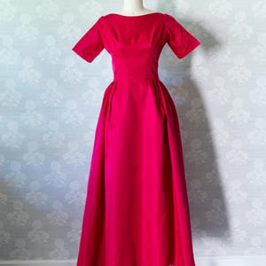 Early 1960s Magenta Pink Gown
