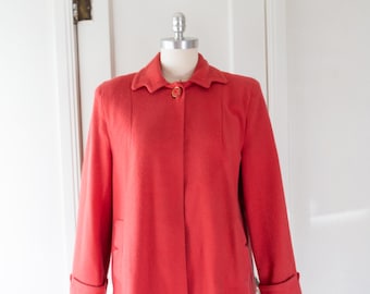 1950s Salmon Pink Wool Swing Jacket