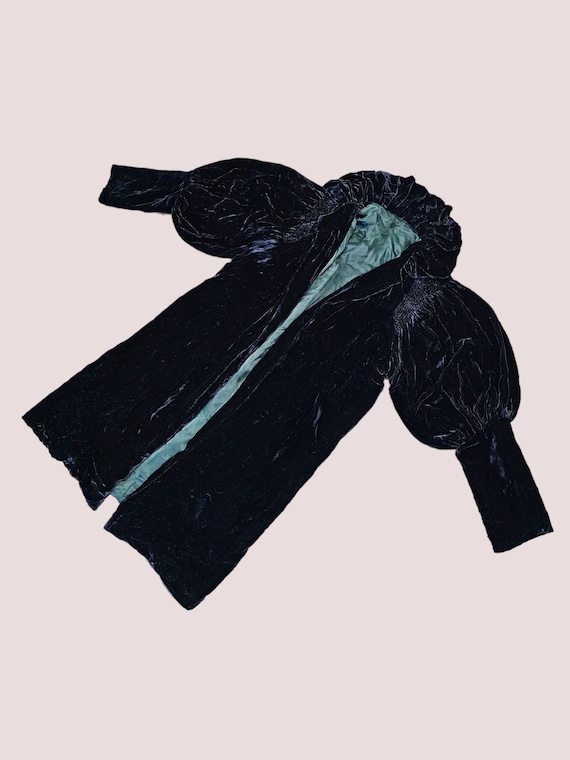 Rare 1920s Black Silk Velvet Coat