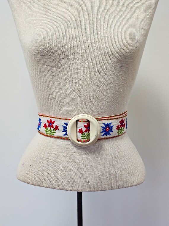 1930s Wide Embroidered European Belt