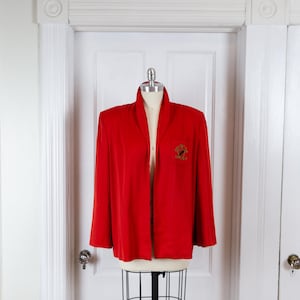 1940s Red Gabardine Swing Jacket
