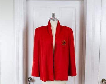 1940s Red Gabardine Swing Jacket