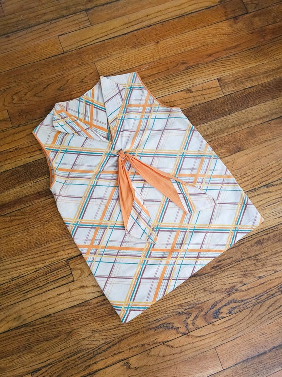 1920s/30s Plaid Cotton Beach Pajama Top - image 1