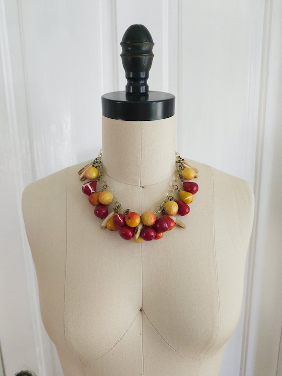 1940s Fruit Celluloid Choker Necklace