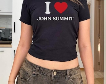 I Heart John Summit Baby Tee: Funny Y2K Rave Shirt
