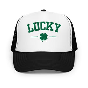 Geborduurde St. Patrick&#39;s Day-hoed, Lucky Trucker Hat, Shamrock Hat, Geborduurde Lucky Hat