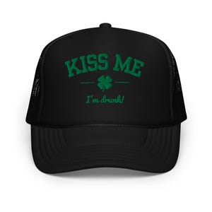 Kiss me I’m drunk trucker hat, Embroidered Trucker Hat, St Patricks Day Hat, St Pattys Day Hat, Kiss Me Im Irish