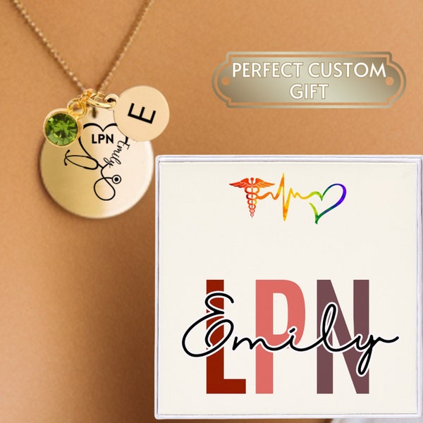 LPN Necklace Personalized,Licensed Practical Nurse Jewelry,LPN Gift Custom,Nurse Appreciation Gift,Nurse Day Necklace Gift,Nurse Grad Gift