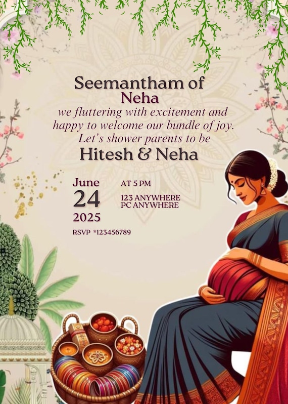 Seemantham Function Valaikappu Invitation Message Buy Seemantham