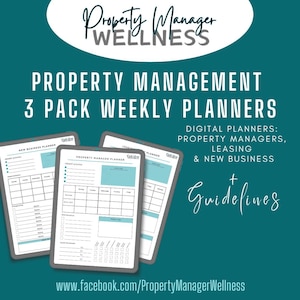 Property Manager Weekly 3 Pack Planner – Inclui planejadores de gerenciamento de propriedades, leasing e novos negócios (download digital)