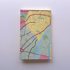 Quaderno di schizzi con copertina rigida rilegato Copic fatto a mano – Mappa di St. Louis