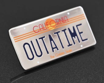 OUTATIME BTTF License Place Enamel Pin