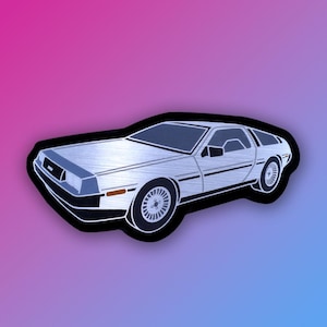 DeLorean Metallic Sticker