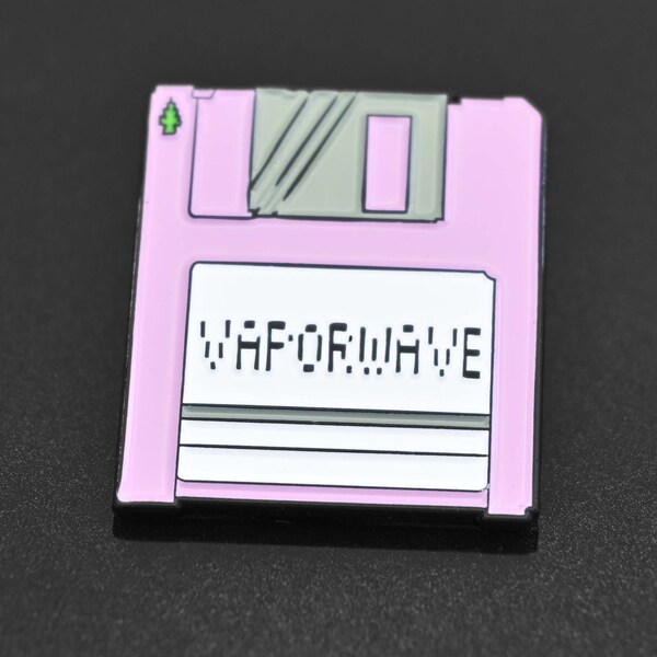 Vaporwave Diskette Enamel Pin