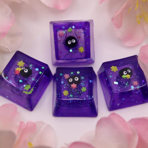 Teclas de flecha de Soot Sprite / Juego de teclas de resina de anime