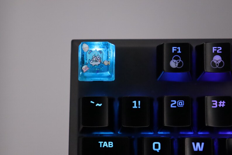 Hatsune Miku Inspired Handmade Resin Keycap | Cherry MX Escape Key - Etsy