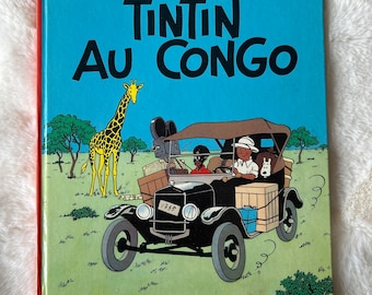 Les Aventures de Tintin: Tintin au Congo von Hergé, Hardcover Comic in französischer Sprache, veröffentlicht 1970 bei Casterman