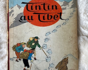 Les Aventures de Tintin: Tintin au Tibet von Hergé, Erstausgabe, Hardcover-Comic auf Französisch, veröffentlicht 1960 von Casterman