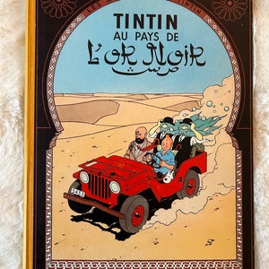 Les Aventures de Tintin: Tintin au Pays de L&#39;or Noir by Hergé, First Edition Hardcover Comic Book in French, Published in 1950 by Casterman
