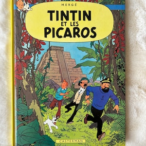 タンタンの冒険: タンタンとピカロス、エルジェ著、初版ハードカバー コミック フランス語、キャスターマン発行、1976 年