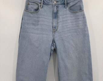 Hollister Jeans Women *30x31 Blue Denim Ultra High Rise Dad Vintage Stretch Cuff