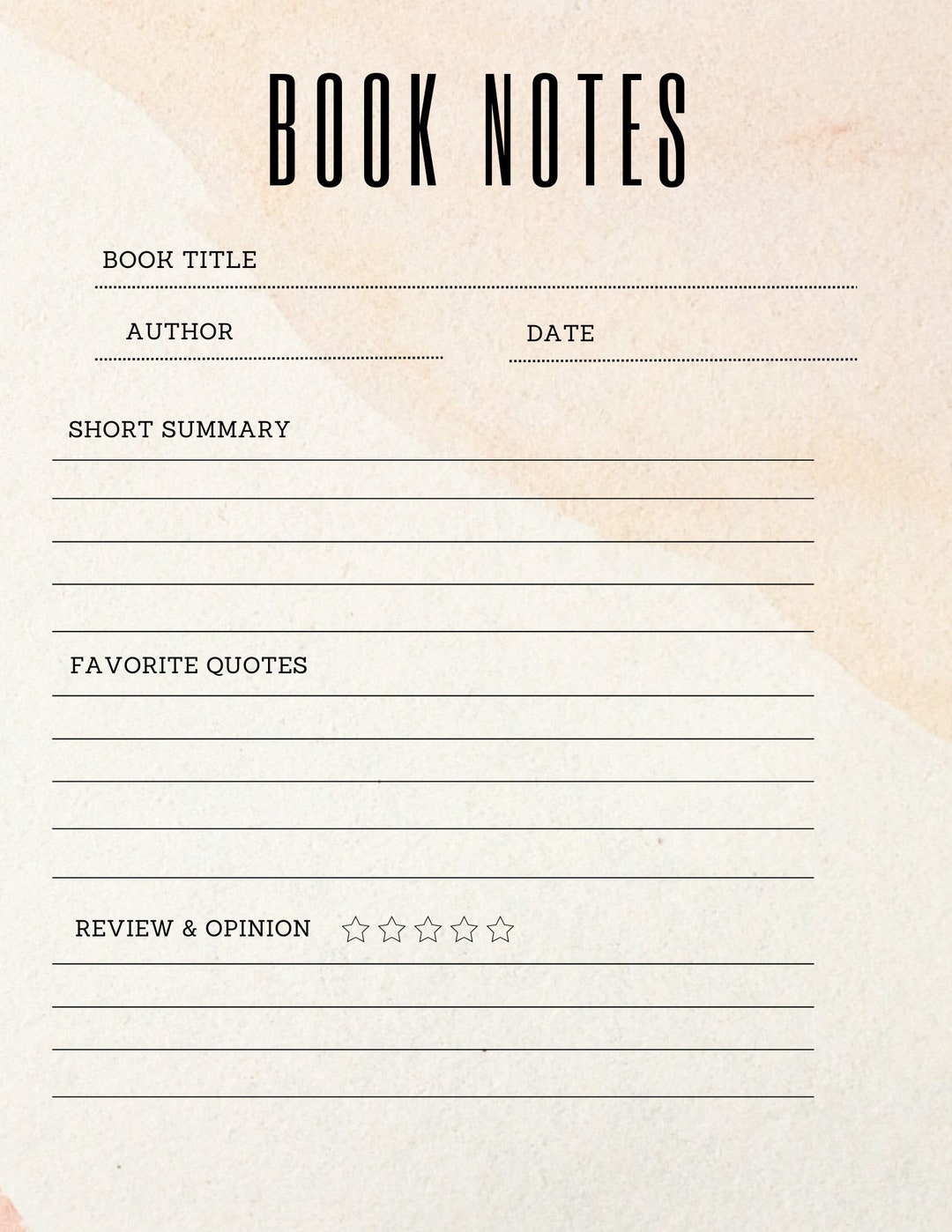 BOOK NOTES - Etsy