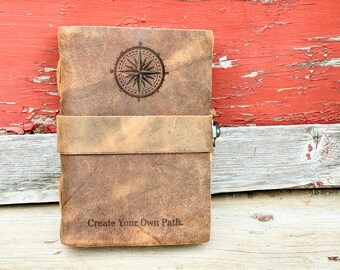 Personalized Genuine Leather Journal, Voyage Companion