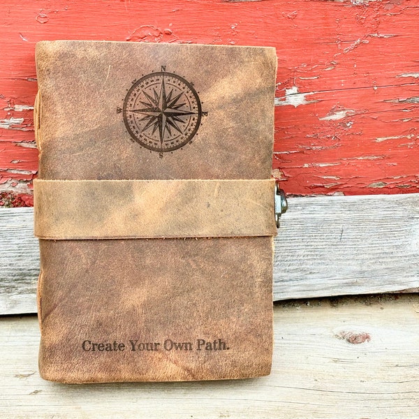 Personalized Genuine Leather Journal, Voyage Companion