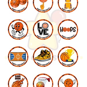 Basketball Cupcake Topper, Printable Basketball Cupcake Toppers ...