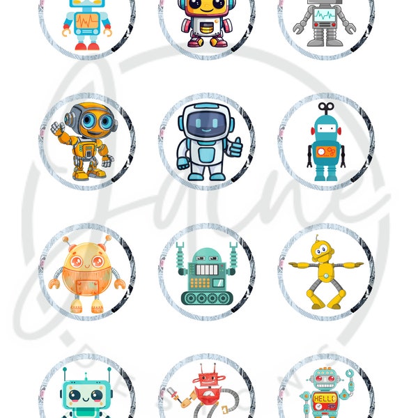 Robot Cupcake Topper - Etsy