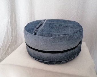 Yoga cushion made of jeans 30 cm, spelt husks