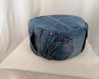 Yoga cushion made of jeans 30 cm, spelt husks