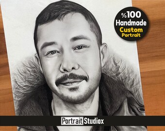 Custom Portrait Drawing - %100 Handmade - Portrait Art from Photography - Charcoal Art - Personalized Portrait – Pencil Draw Portrait