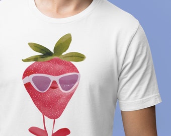 Berry Cool Shirt For Foodie Gifts Strawberry Lover Tee Strawberry Themed T-Shirt Design Aesthetic Clothes For Summer Fruit Shirt Cute Berry