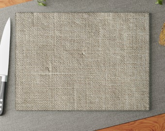 Linen Patterned Glass Cutting Board