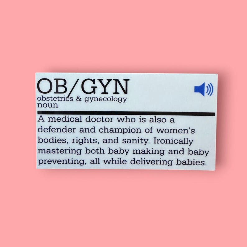 OB/GYN Joke Definition Sticker: for You Notebook, Laptop, Waterbottle ...