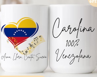 Personalized Venezuelan Mug Custom Name Gift for Venezuelan People Venezuela Coffee Mug Venezuelan Pride Gift Latina Gift