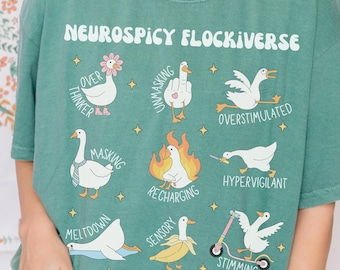 Funny Neurodiversity Silly Goose Comfort Colors T-Shirt Autism Awareness Shirt Neurodiverse Gift