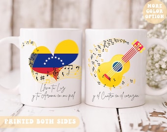 Venezuelan Flag Coffee Mug Venezuelan Music Gift Venezuela Heart Cup Gift For Venezuelan People Memory From Venezuela Vzla Music Gift Mug