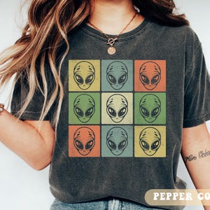 Retro Alien Graphic T-Shirt: Comfort Colors UFO Shirt
