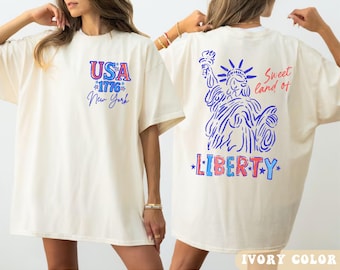 Custom Comfort Colors 4th of July T-Shirt: Patriotic Liberty USA
