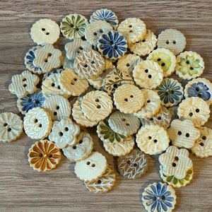 Lot of 25 Mystery Bag - Handmade Ceramic Buttons