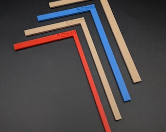 3D Printed L-Spacers - Wide Version - 2mm-10mm - Book Binding & Box Making Craft Alignment Tool