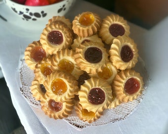 Organic  24, 48, 72, 96, 120, + butter cookies with Natural fruit Preserves ( different flavours ), European recipe, homemade
