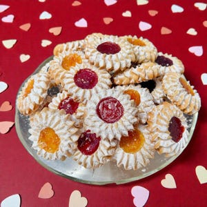 Bestseller Beautiful Thumbprint Cookies (48 Pcs+),Jam Shortbread, unusual cookies, cookie decoration,table party decoration,Valentine’s day